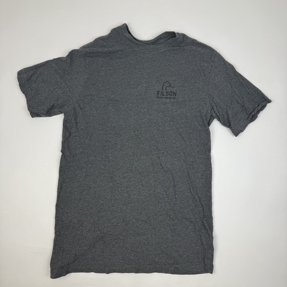 Mens Filson x Ducks Black Dog Gray Unlimited Ranger Short Sleeve T-Shirt Size L